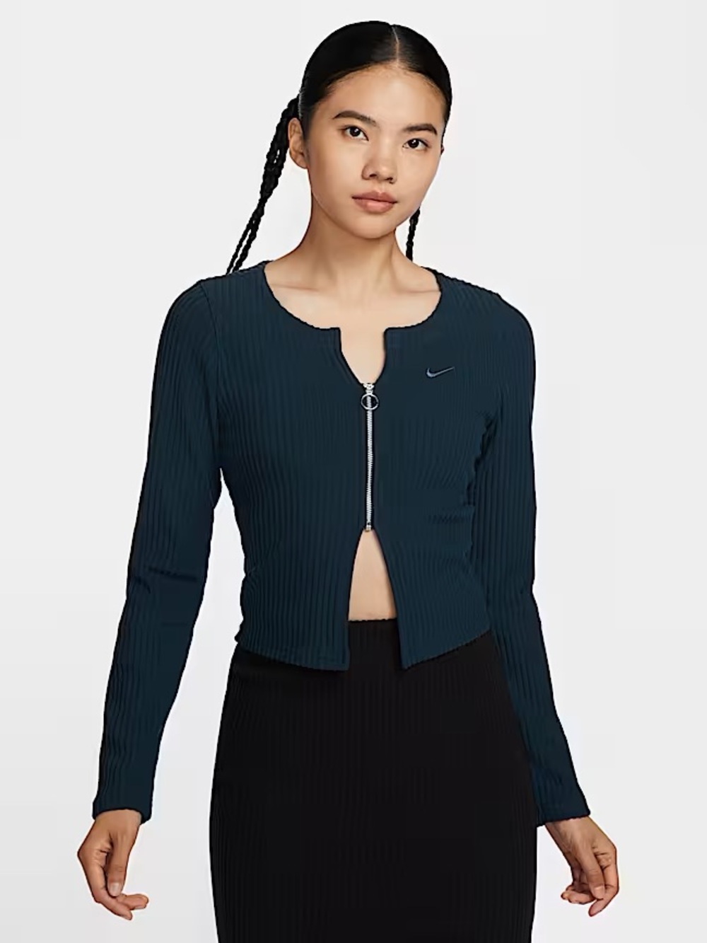 Nike Sportswear Chill Knit Ribbed Full Zip Cardigan